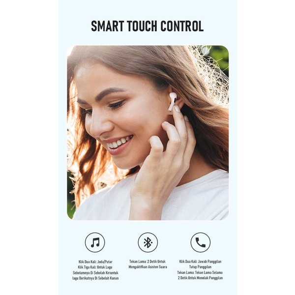 Robot T50 Smart Touch Wireless Earphone Tws Bluetooth Headset Airbuds Iphone Android-5