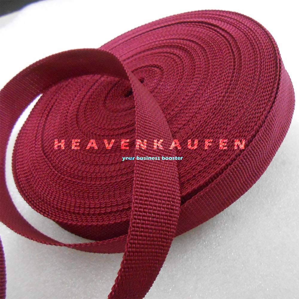 Webbing Tas Lebar 2,5 cm Warna Merah Hati Maroon Marun Harga Per Meter