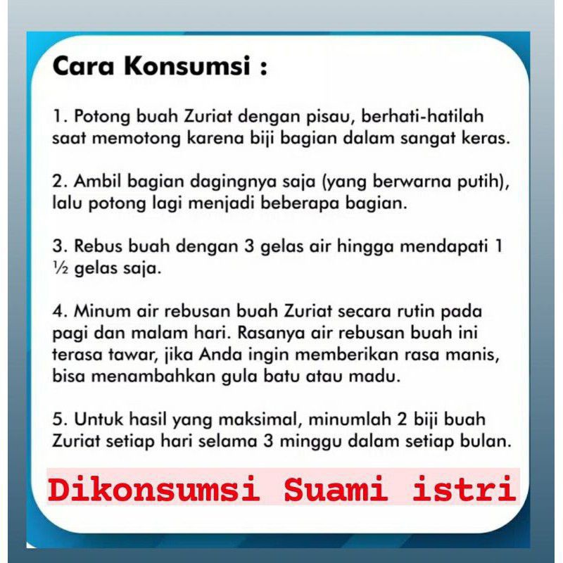 

Buah Zuriat buah, Program Hamil
