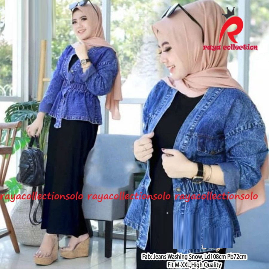 CERRY BLAZER WANITA TERMURAH / BLAZER JEANS WANITA / JAKET JEANS WANITA