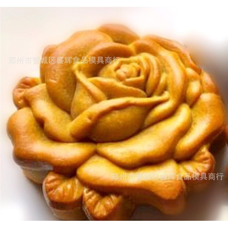 Cetakan Kue Bulan Mooncake Press Mold 50gr Cetakan Bunga Mawar Type 005