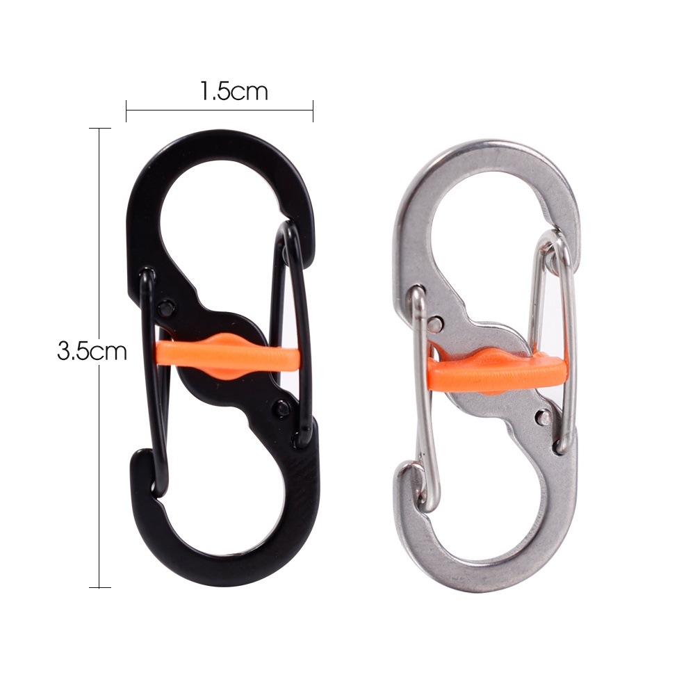 Gantungan Kunci Carabiner Bentuk S Bahan Aluminum Alloy Tahan Lama Anti Maling Untuk Outdoor / Camping