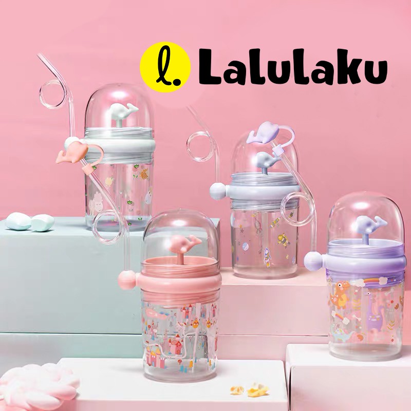 Lalulaku Botol Minum Air Mancur Anak Sedotan Spray BPA