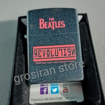 zippo the Beatles print custom logo nama kado korek