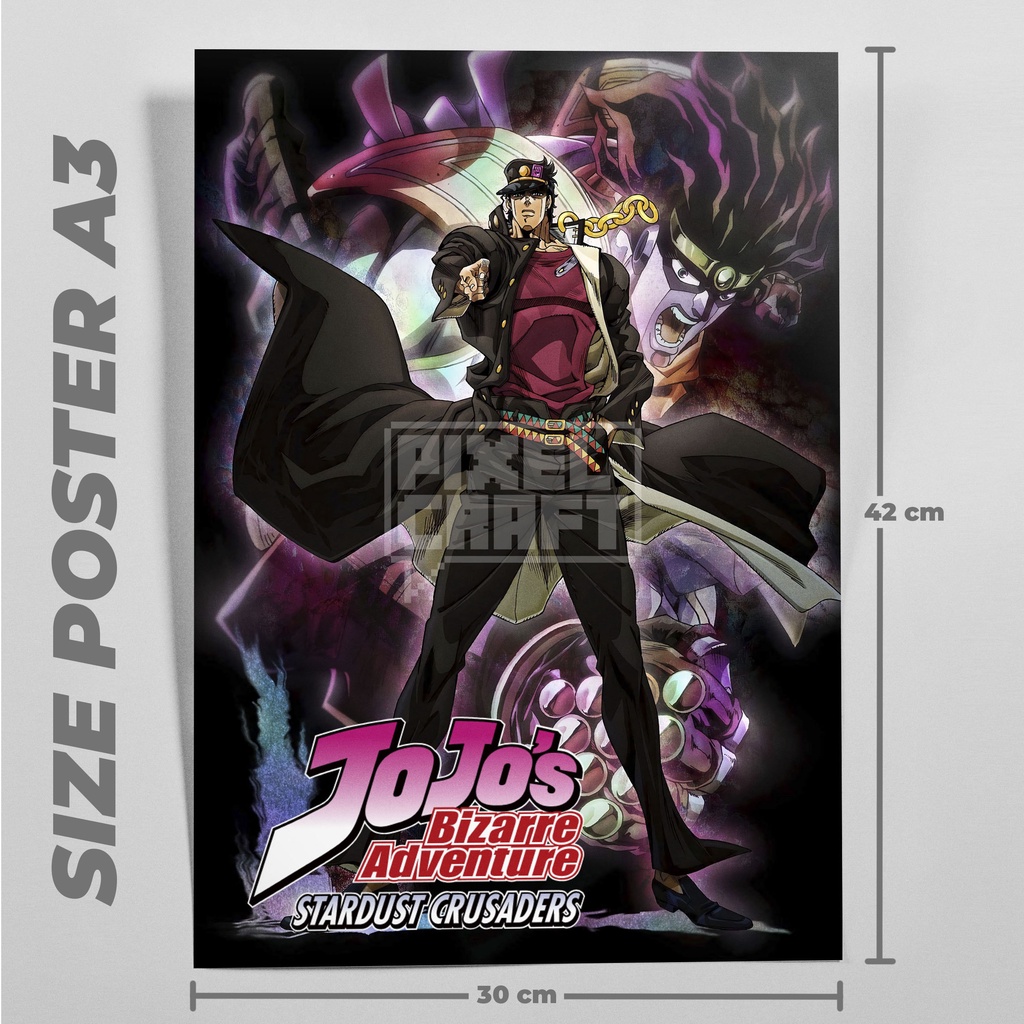 Poster Dinding Anime JOJO BIZZARE ADVANTURE Size - A3