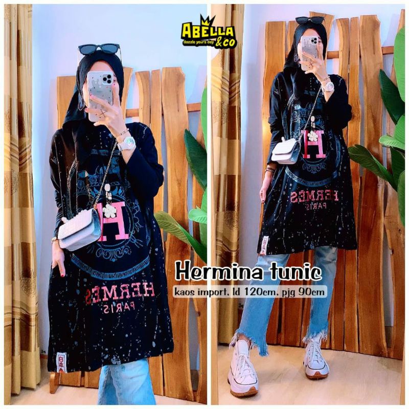 HERMINA TUNIK MATT KAOS IMPORT LD 120 BY ABELLA
