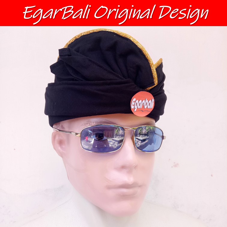 EgarBali udeng hitam lis emas