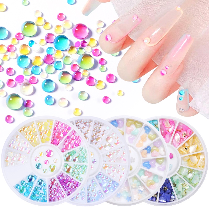 Manik-manik Kristal Berlian Imitasi Glitter Warna Campur Untuk Dekorasi Nail Art