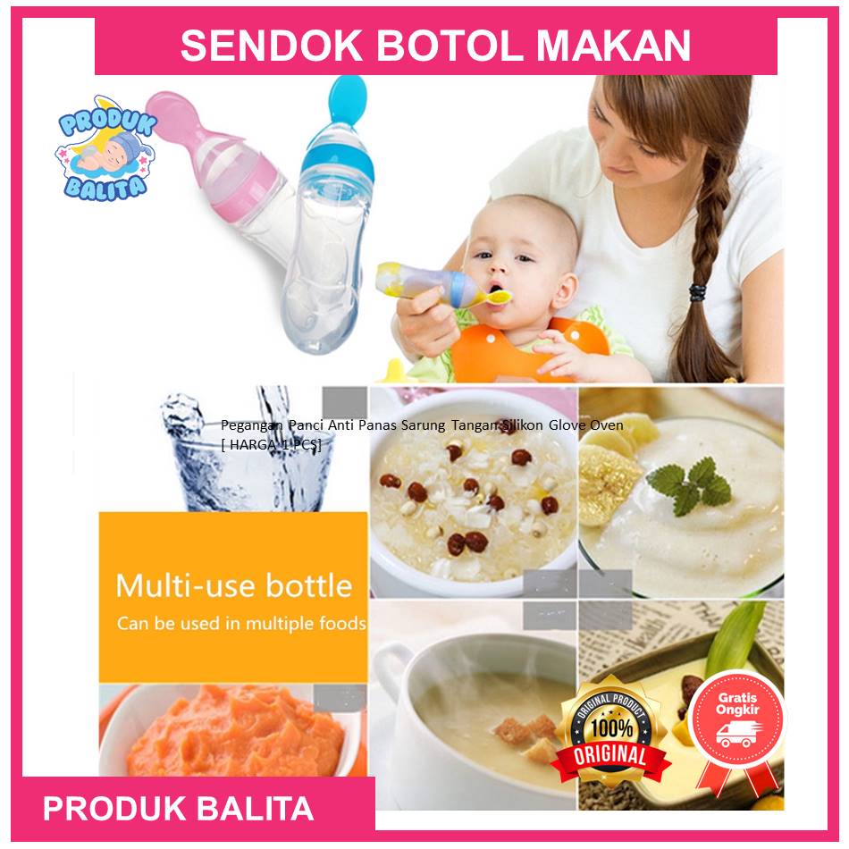 Botol Dot Makan Bayi Botol Sendok Silikon Botol Dot Silicone Sendok Makan Bayi