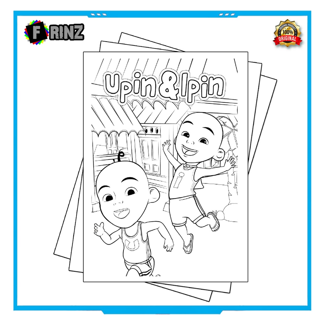 Gambar Sketsa Mewarnai ~ 07 . Upin Ipin Part 1 / Seketsa Lukis / Drawing Sketch / Menggambar-01