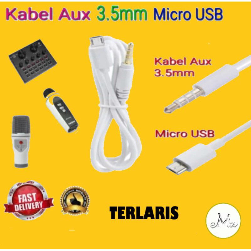 PAKET SOUNDCARD MIXER V8 KTV WS858 WS1816 Q9 Q7 MICRO USB MALE TO AUX