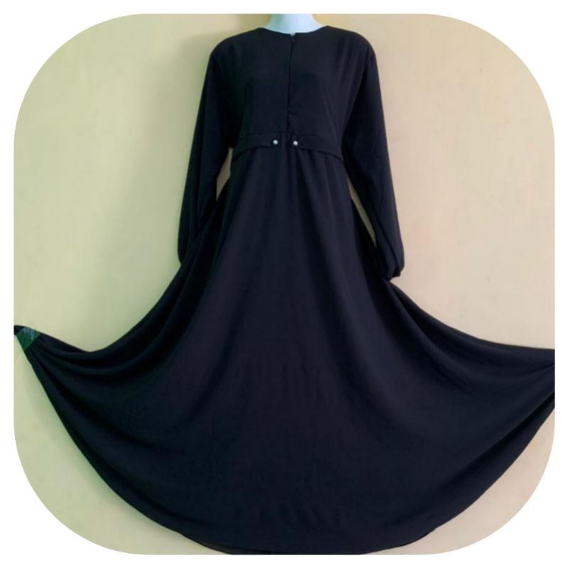 Gamis Malaysia Busui friendly Payung Model Kancing Ceruty Premium