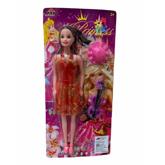 123Mainanku - Boneka Angelina Biola Set Topi Mainan Anak Perempuan