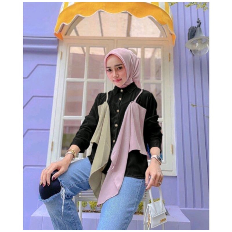 Rosi Top Atasan Blouse Muslim Korean Style Wanita Fashion Terlaris