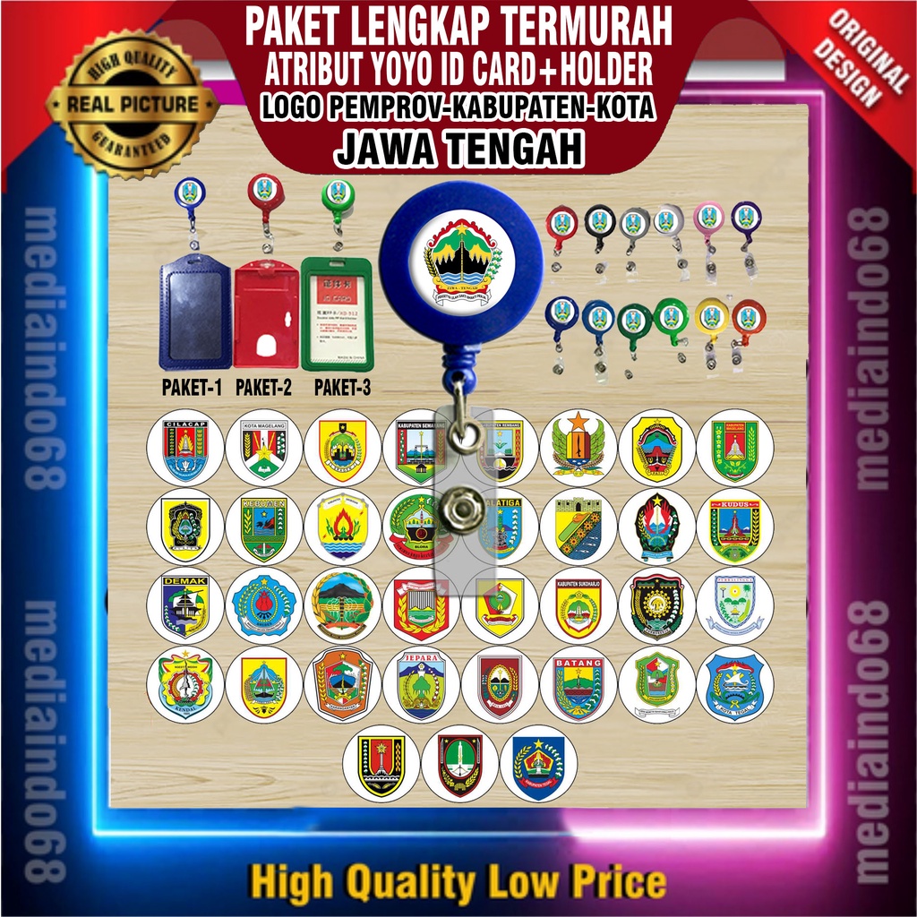 

Ready stock&Custom Paket Atribut/Id Card Pemprov & Pemda/Kota Jawa Tengah.