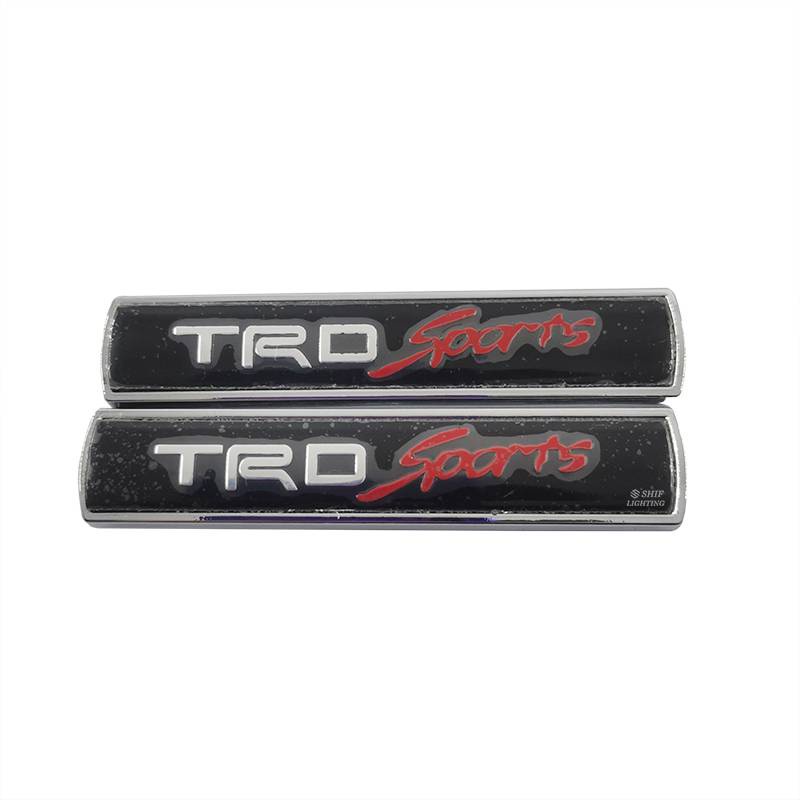 2 X Metal TRD SPORTS Logo Car Side Fender Decorative Emblem Sticker Decal Badge For TOYOTA