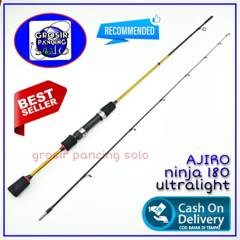 Joran pancing Ul Ultraligth ajiro Ninja 165 180 198 210 cm fiber solid Termurah Kualitas Terbaik