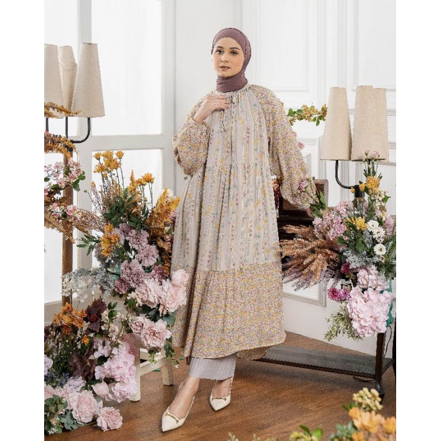 GARDENIA MIDI DRESS GEULIS ID TAUPE SIZE S