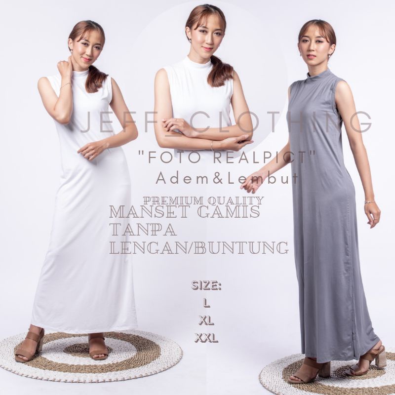 MANSET GAMIS | INNER GAMIS TANPA LENGAN | GAMIS BUNTUNG | GAMIS LEKBONG | DALEMAN GAMIS POLOS