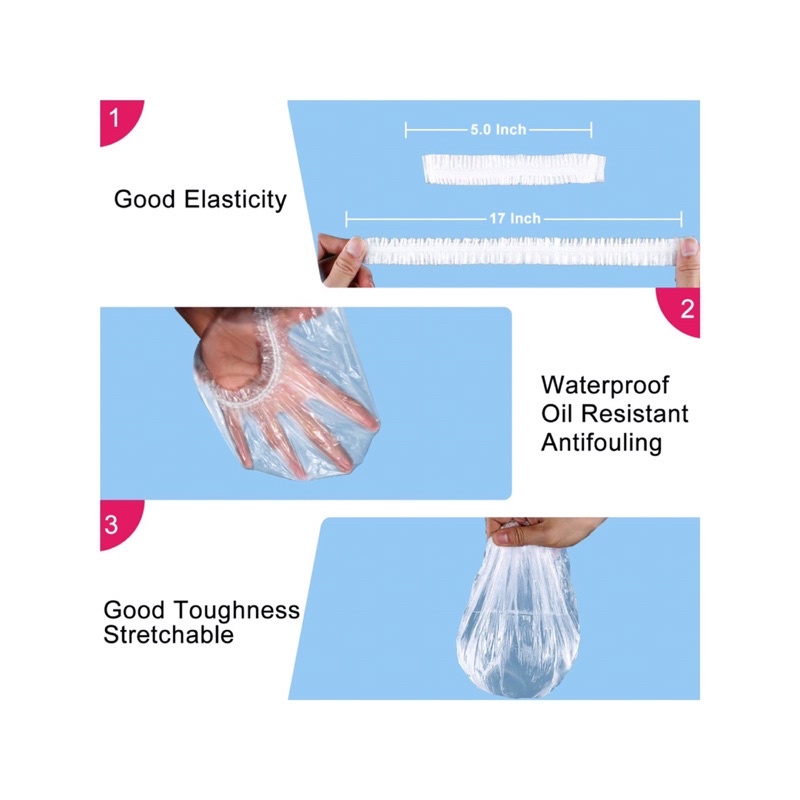 100pcs SHOWER CAP PLASTIK MURAH SEKALI PAKAI DISPOSIBLE SHOWER CAPS