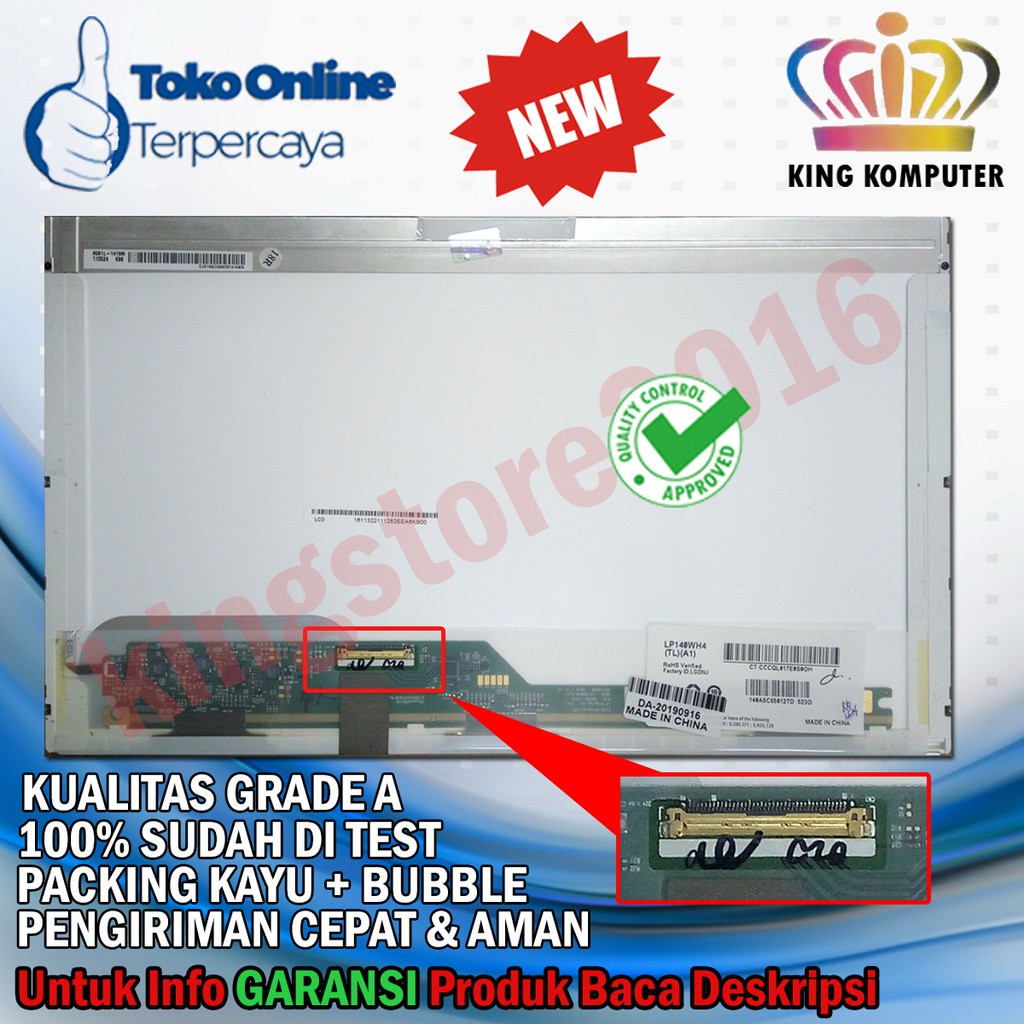 LED Laptop 14.1 Inch Tebal 40 pin