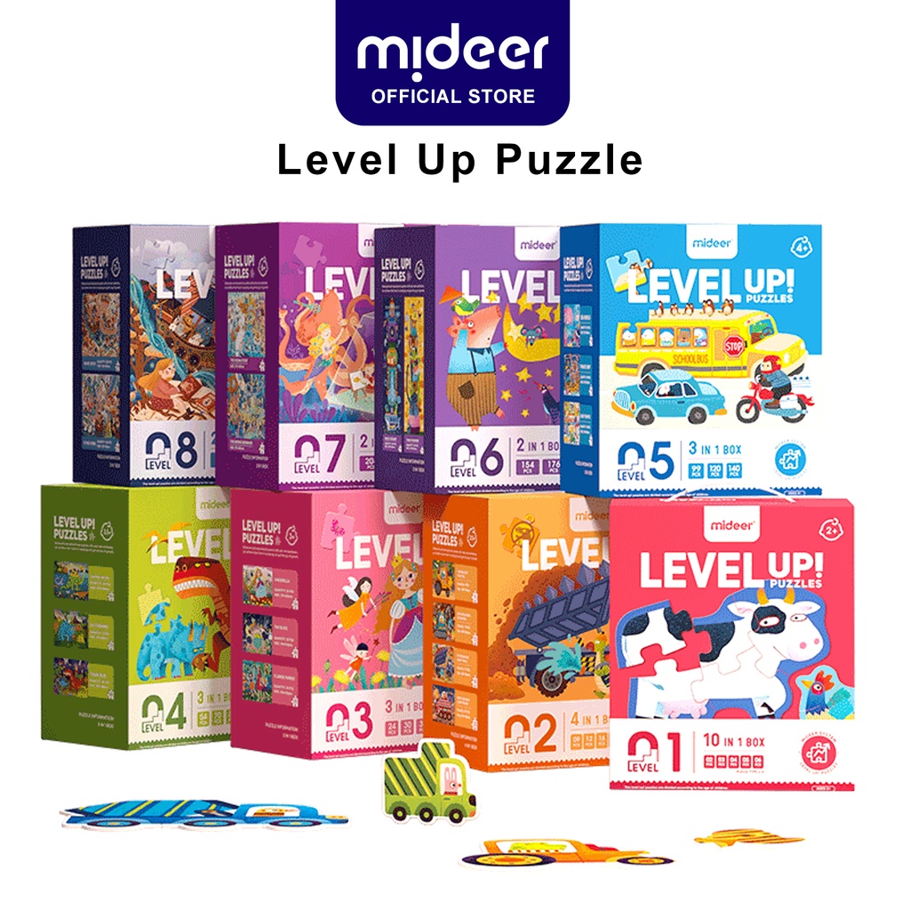 NEW- MIDEER LEVEL UP PUZZLE LEVEL 6 LEVEL 7 LEVEL 8 - MAINAN EDUKASI ANAK