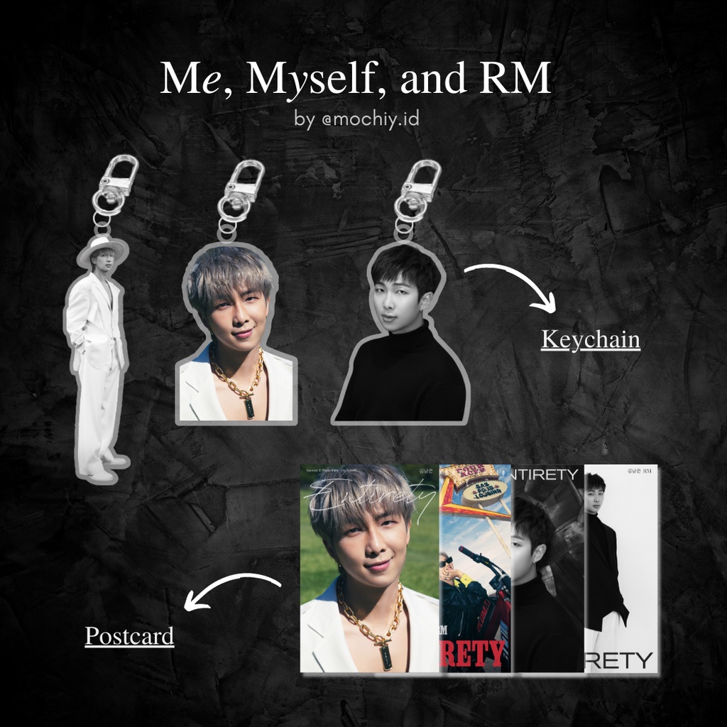 Me, Myself, and RM: Fanmade Keychain & Postcard by @mochiy.id | Gantungan Kunci RM Namjoon BTS | Key