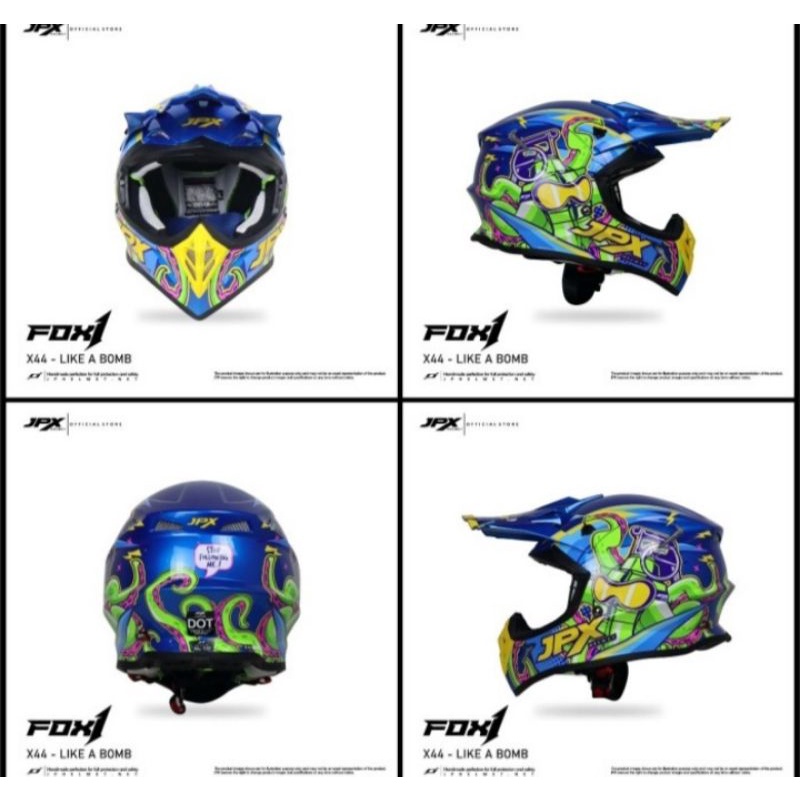 Helm cross Jpx X44 Biru
