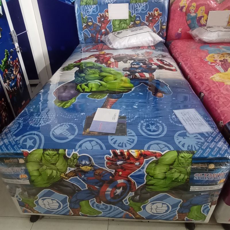 springbed twin sorong 2in1 olympic motif anak karakter avanger princess