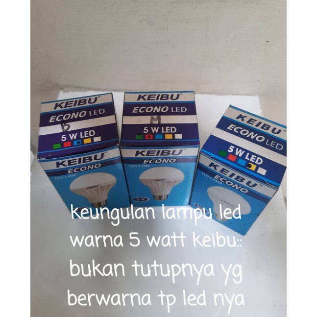 lampu warna led 5 watt keibu merah, kuning,biru