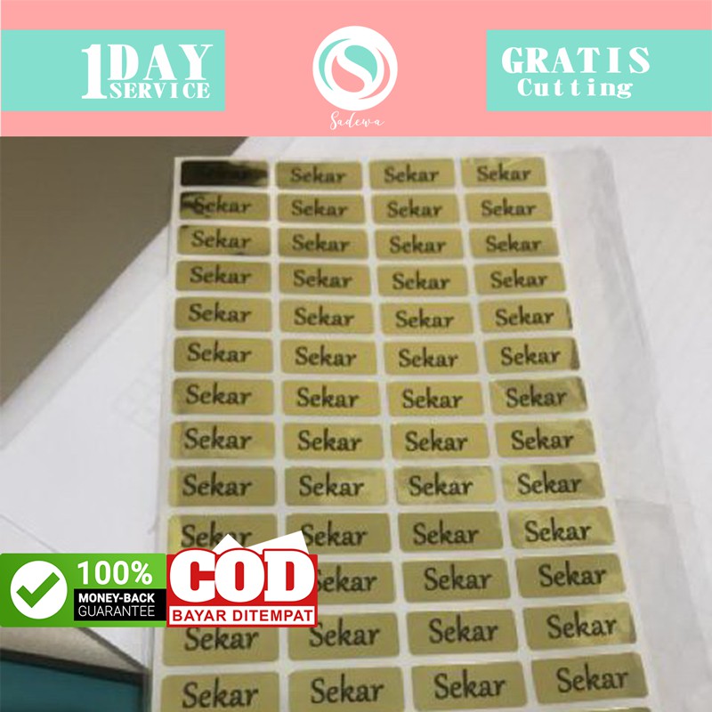 

SPGS 12 1-4 Cetak Gold / Silver Sticker Olshop Custom Print Stiker Label Emas Bentuk Persegi