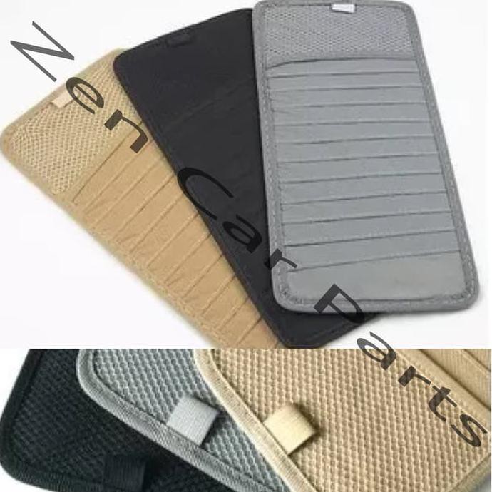 TEMPAT CD SUN VISOR MOBIL KARTU VCD DVD CARS ORGANIZER INTERIOR HOLDER - BEIGE