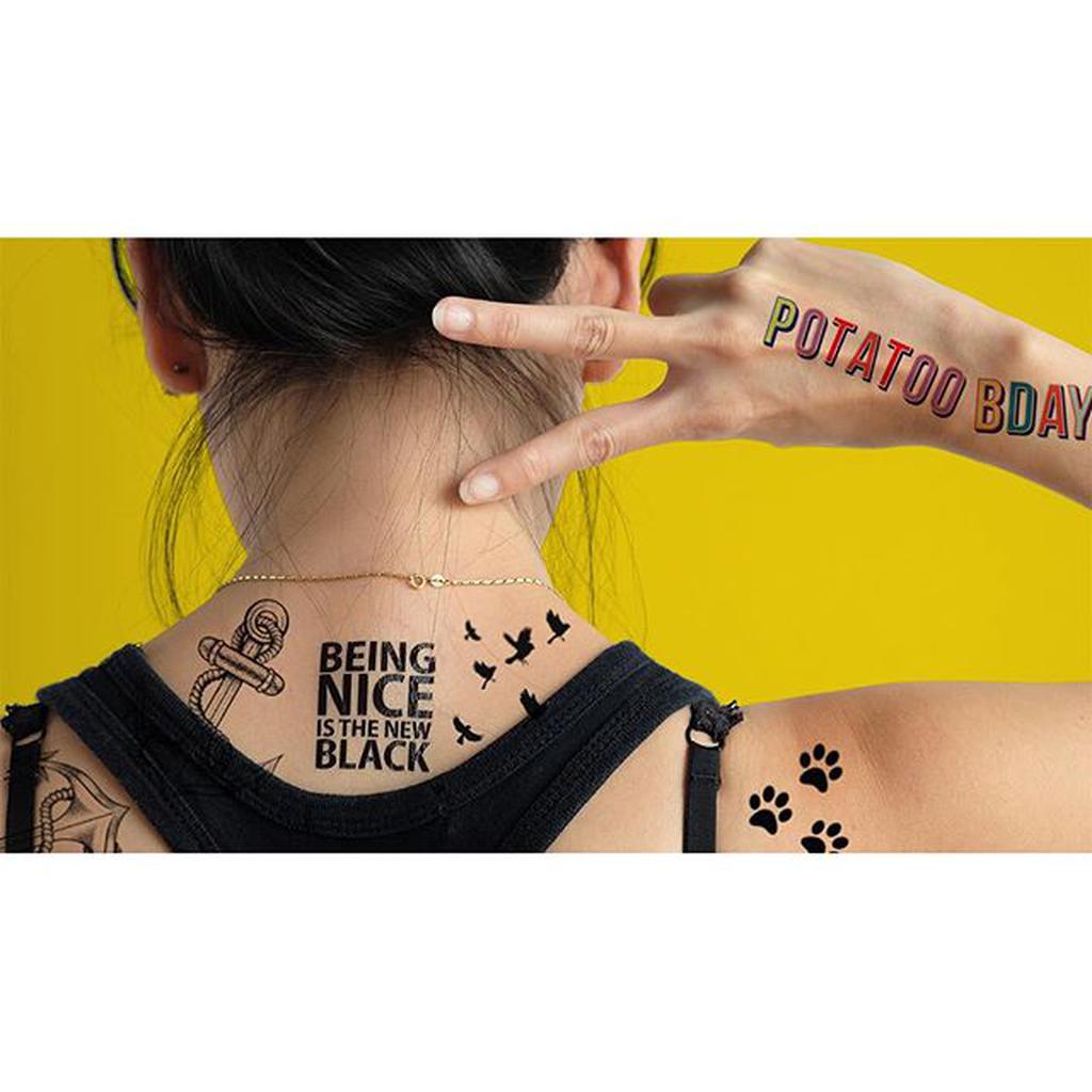 

POTATOO BEING NICE IS THE NEW BLACK Temporary Tatto Sticker