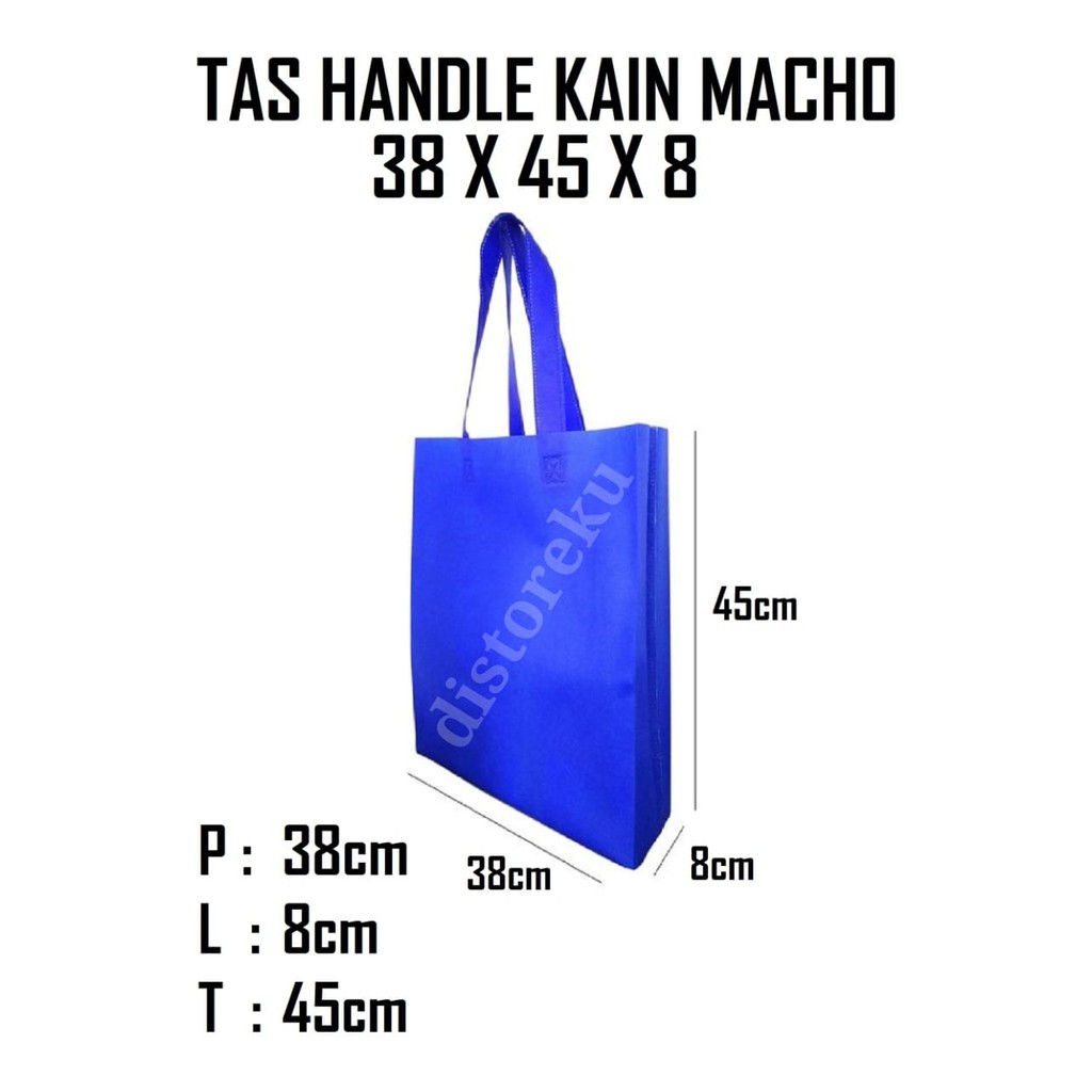 12pcs TAS KAIN HANDLE LIPAT SAMPING GOODIEBAG GASSET WOVEN SPUNBOND TALI 38x45