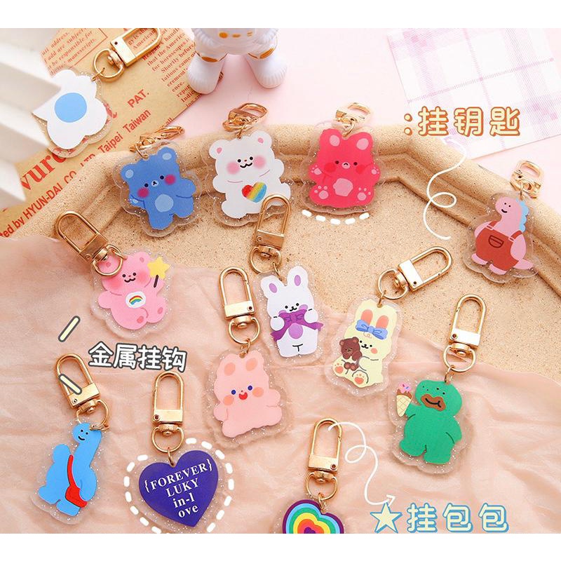 GANTUNGAN KUNCI ACRYLIC MOTIF KARAKTER KARTUN GANTUNGAN LUCU PREMIUM/CUTE ACRYLIC KEYCHAIN / KEY CHAIN AKRILIK KARAKTER MURAH / GANTUNGAN KUNCI TAS LIONTIN AKRILIK LUCU AESTHETIC KOREA / GANTUNGAN KUNCI BERUANG