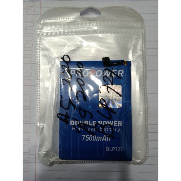 BATERAI BATRE DOUBLE POWER PRO POWER OPPO A5 2020/A9 2020 BLP727 DOUBLE POWER 7500mah