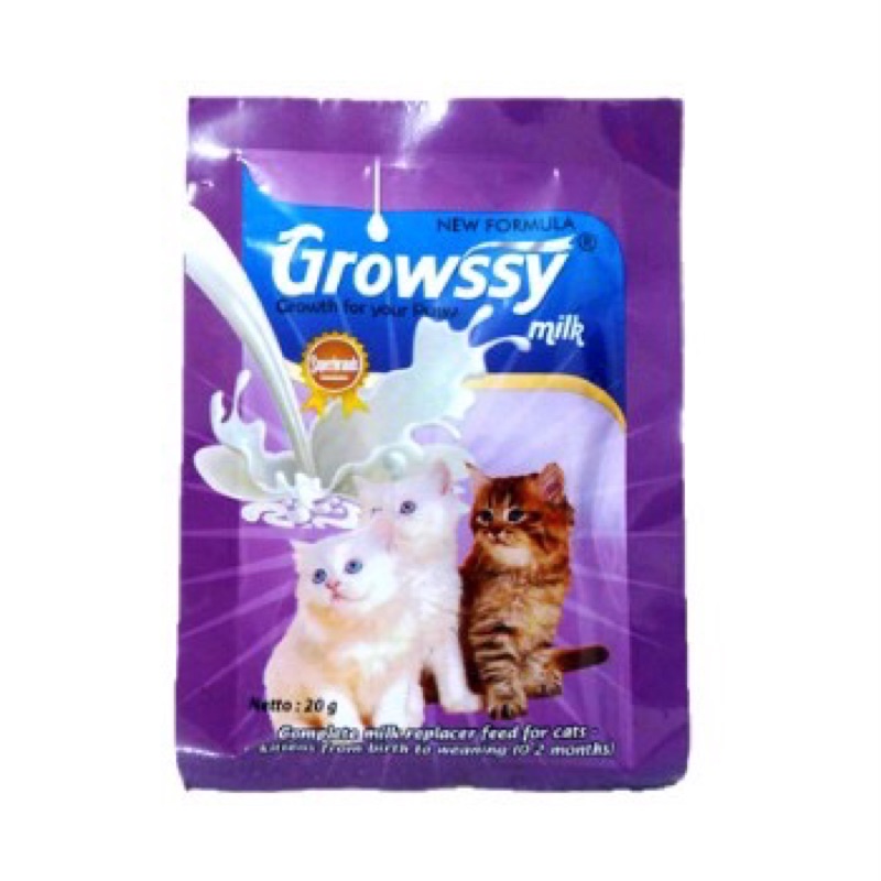 SUSU KUCING GROWSSY 20gr milk cat kitten saset susu hewan sachet