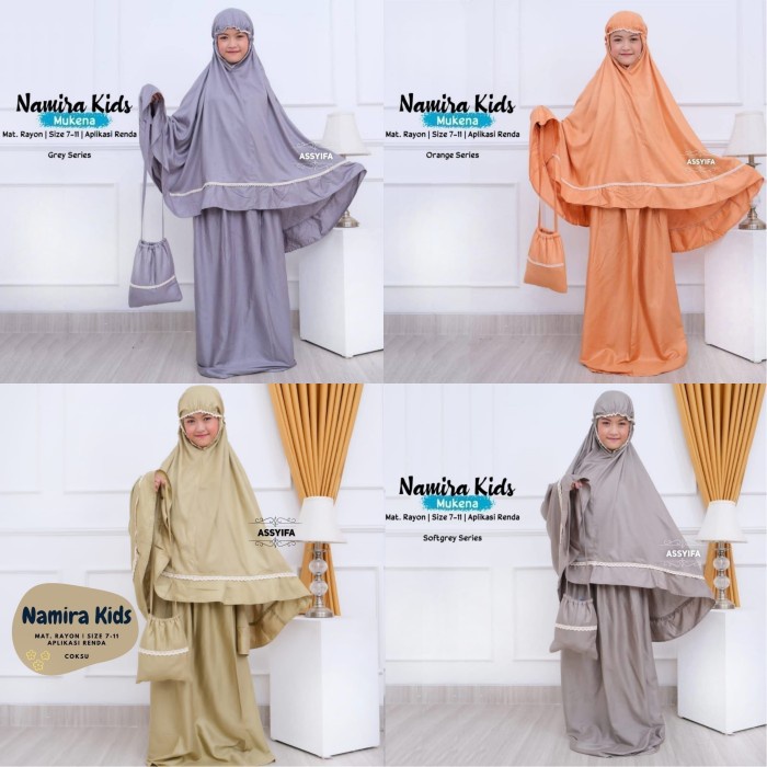 Mukena Anak 10 tahun Polos Mukena Anak Renda Namira Mukena - coksu