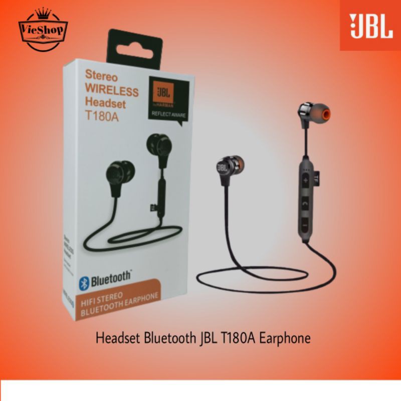 Headset Bluetooth JBL T180A Earphone Bluetooth Sport JBL Reflect