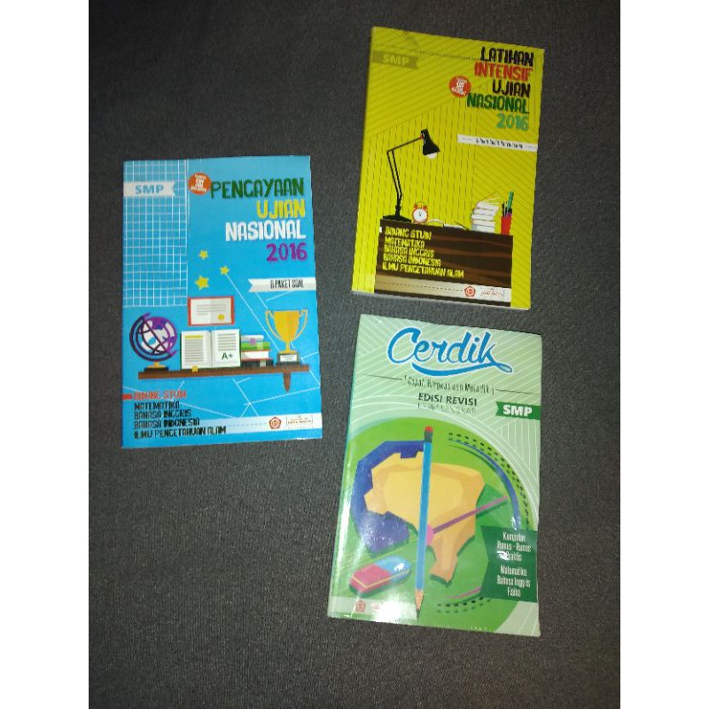 Buku latihan soal soal/ Latihan Ujian Nasional SMP/Cerdik/latihan intensif/pengayaan/Gama Exacta