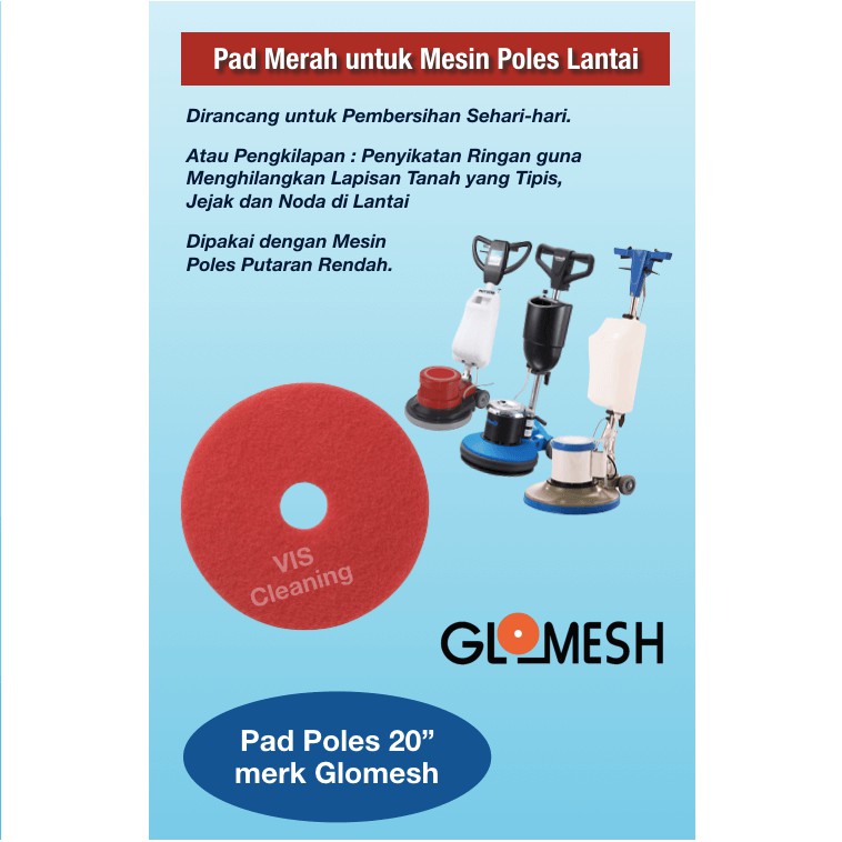 Floor Pad Glomesh Merah 20” (1 box isi 5 )