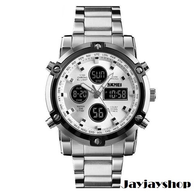Jam Tangan Pria Digital KASUAL SKMEII 1389 FAVORIT!! STAINLESS STEEL!