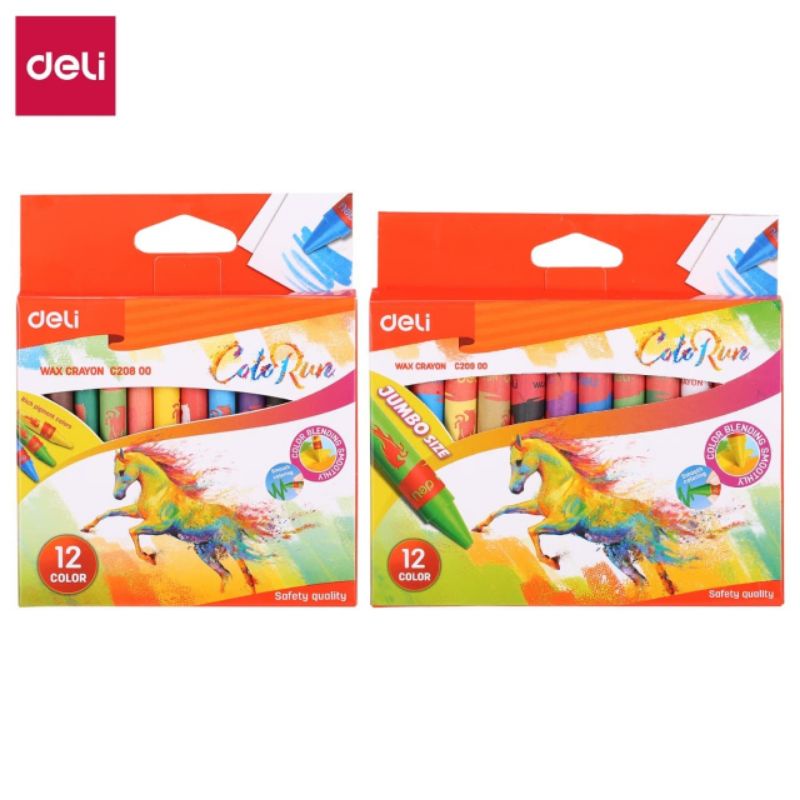 

(bisa cod) DELI KRAYON CRAYON LILIN 12 WARNA PEWARNA PENSIL WARNA