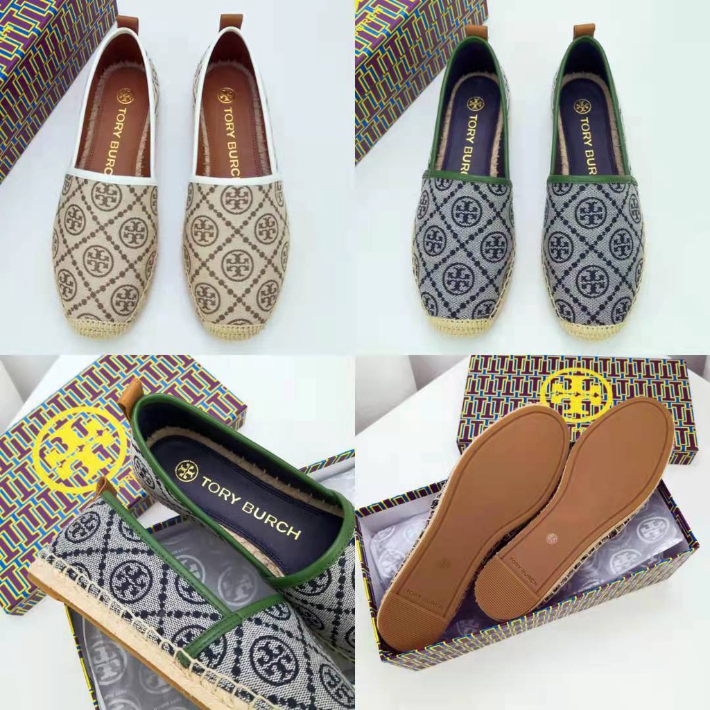 [Instant/Same Day] STB20   Original TB Printed canvas with sheepskin lining material Women's casual shoes flat shoes   xie