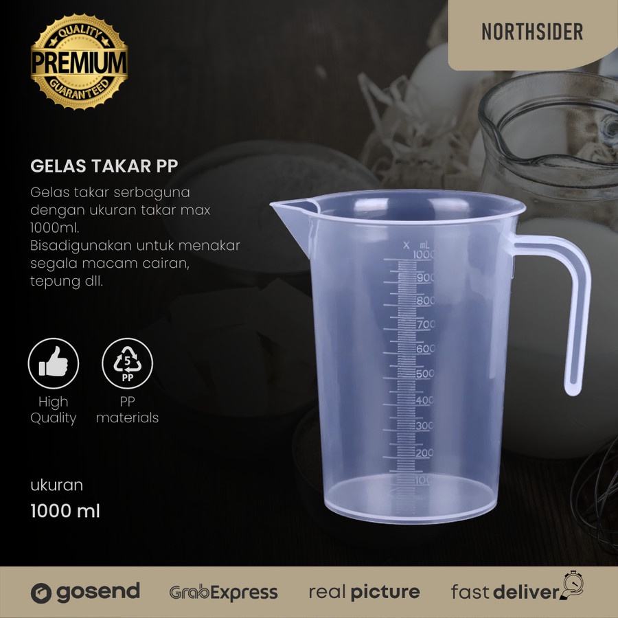 GELAS TAKAR UKUR PLASTIK 1 LITER [ 1000 ml ] | MEASURING JUG 1000ml