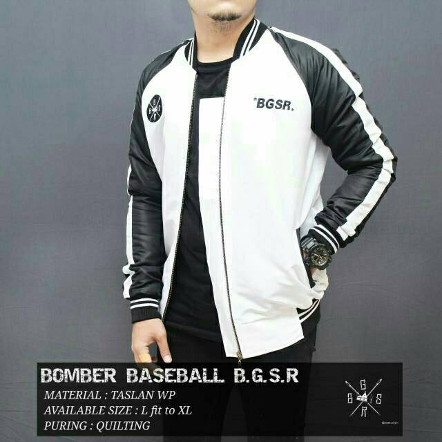 Dfs Jaket Bomber Varsity Jaket Baseball Putih Hitam Hitam Putih Shopee Indonesia