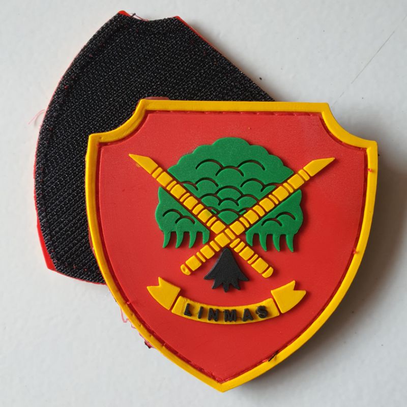 PATCH RUBBER LOGO HANSIP LINMAS/TEMPELAN EMBLEM KARET VELCRO