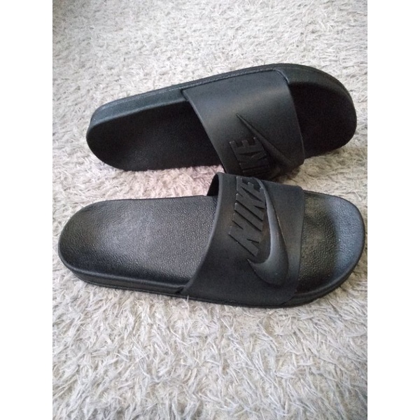 PROMO... Sandal Pria/Wanita NIKE Full hitam/Sandal selop karet