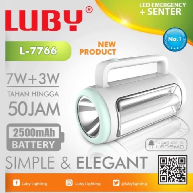 Luby L7766 Lampu Darurat - Emergency Lamp Led Torch Flash LIght 7766
