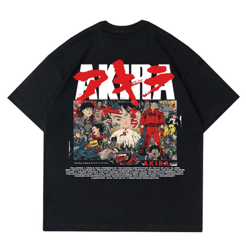 T SHIRT | OVERSIZE | KAOS BAJU ANIME CYBERPUNK AKIRA NEO-TOKYO | T-SHIRT ANIME VINTAGE AKIRA